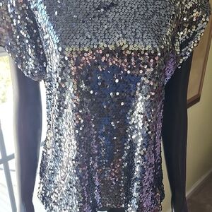 Sequin Short Sleeve Top